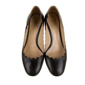 EUC-CHLOE' Lauren Scalloped Block-Heel Pump - Sz US 8.5/IT 38.5